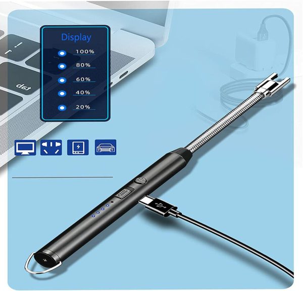 Arc Lighter With Usb Charging | Flameless Windproof | Led Battery Display