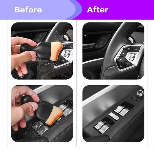 Soft Car Detailing Brushes - Brown (Premium Quality)