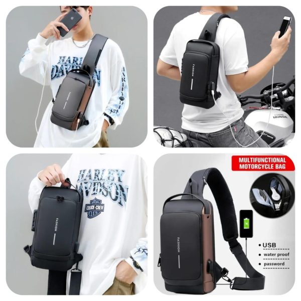 Chest Bag Multifunction Crossbody Sport Running Travel Sling Pack Anti-theft For Men (random Color)