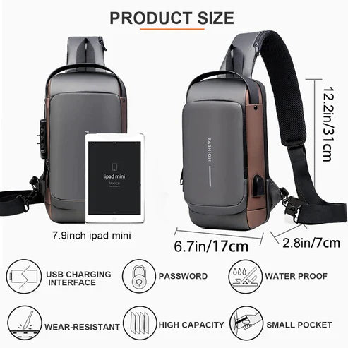 Chest Bag Multifunction Crossbody Sport Running Travel Sling Pack Anti-theft For Men (random Color)