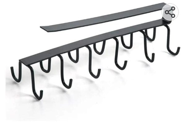 10-Hooks Under Cabinet Organizer Rack (Random Color)