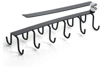 10-Hooks Under Cabinet Organizer Rack (Random Color)