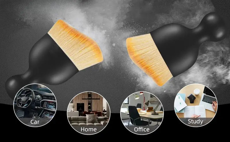 Soft Car Detailing Brushes - Brown (Premium Quality)