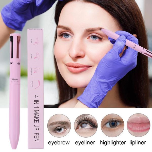 Multi purpose 4 in 1 Waterproof Makeup Pen (eyeliner, brow liner, lip liner, and highlighter)
