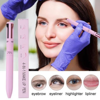 Multi purpose 4 in 1 Waterproof Makeup Pen (eyeliner, brow liner, lip liner, and highlighter)