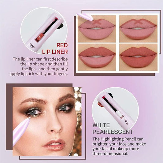 Multi purpose 4 in 1 Waterproof Makeup Pen (eyeliner, brow liner, lip liner, and highlighter)