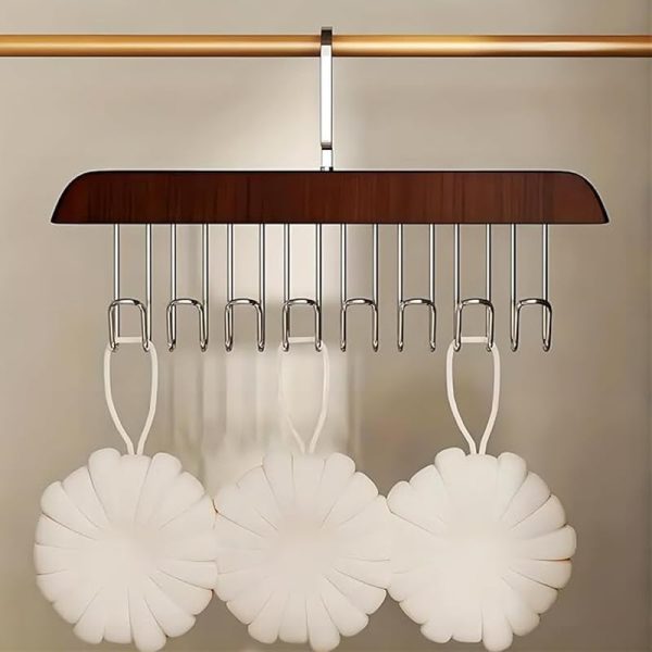 8 Hooks Wooden Clothes Hanger - 360°rotating
