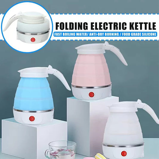 600ml Portable Electric Travel Kettle – Fast Boiling, Collapsible Silicone Design (Random Color)