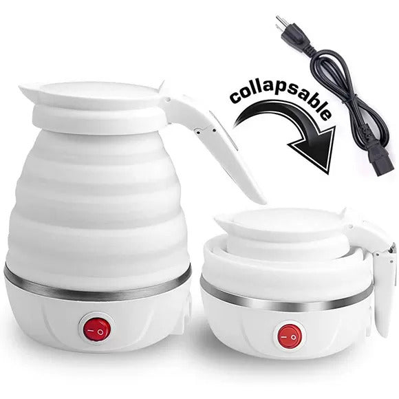 600ml Portable Electric Travel Kettle – Fast Boiling, Collapsible Silicone Design (Random Color)