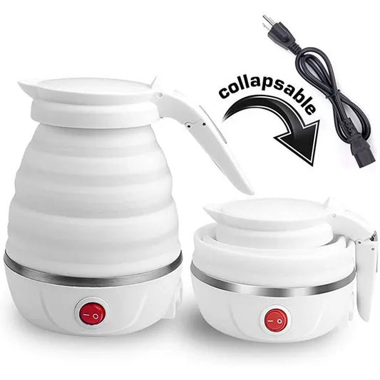 600ml Portable Electric Travel Kettle – Fast Boiling, Collapsible Silicone Design (Random Color)