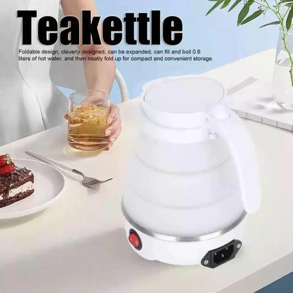 600ml Portable Electric Travel Kettle – Fast Boiling, Collapsible Silicone Design (Random Color)