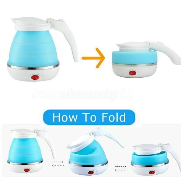 600ml Portable Electric Travel Kettle – Fast Boiling, Collapsible Silicone Design (Random Color)