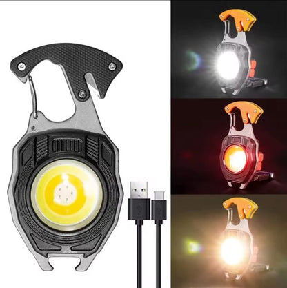 Multifunction Keychain - Usb Rechargeable Flashlight (random Color)