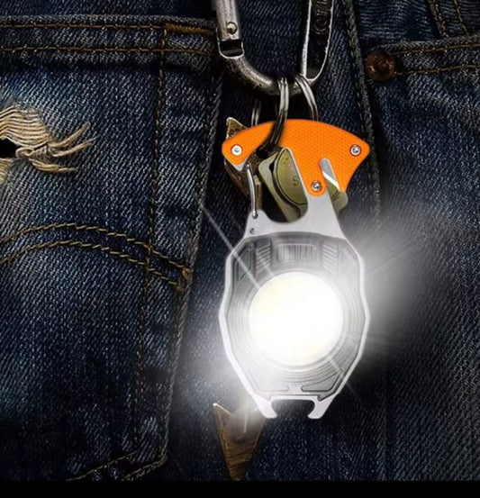 Multifunction Keychain - Usb Rechargeable Flashlight (random Color)