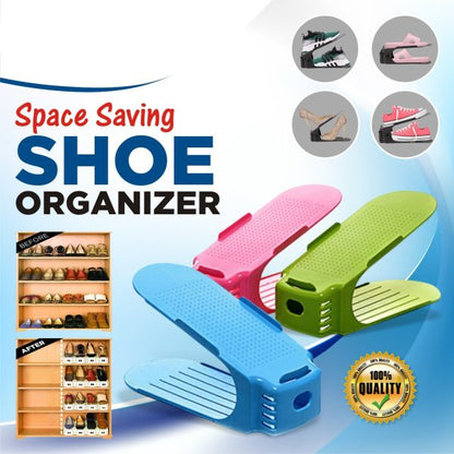 Pack Of 2 Double Layer Adjustable Shoe Bracket Storage Shoe Rack