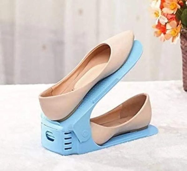 Pack Of 2 Double Layer Adjustable Shoe Bracket Storage Shoe Rack