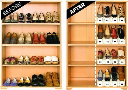 Pack Of 2 Double Layer Adjustable Shoe Bracket Storage Shoe Rack