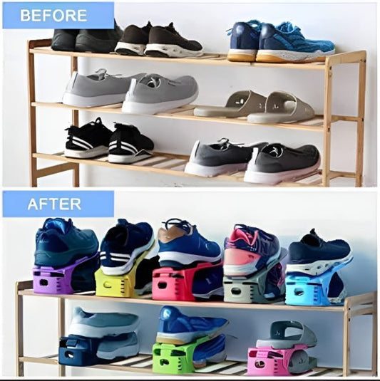 Pack Of 2 Double Layer Adjustable Shoe Bracket Storage Shoe Rack