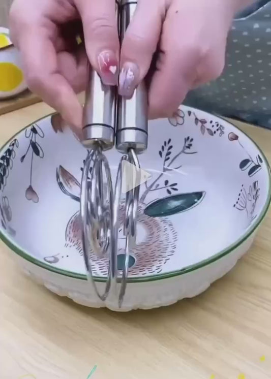 Manual Non Stick Steel Flour Cream Mixer Beater